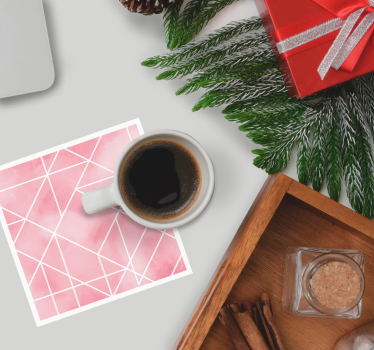 Dessous de verre motif géométrique rose - TenStickers
