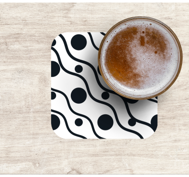 Dessous de verre motif ondulé avec cercles - TenStickers