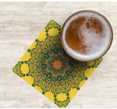 Dessous de verre motif orné jaune - TenStickers