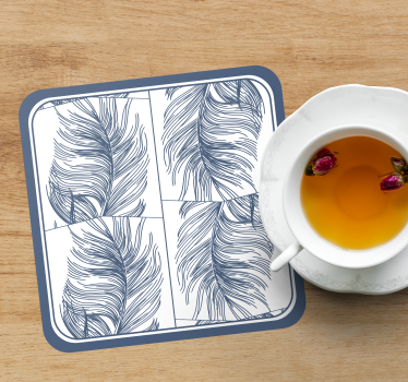 Dessous de verre motif plumes élégant - TenStickers