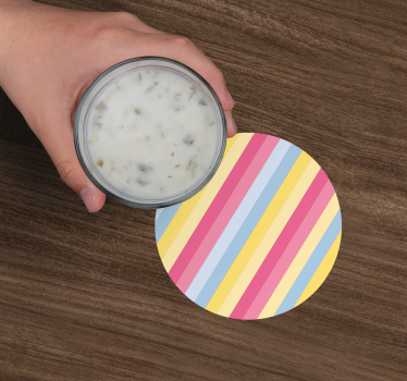 Dessous de verre motif rayé coloré - TenStickers