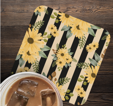 Dessous de verre motif rayé floral - TenStickers
