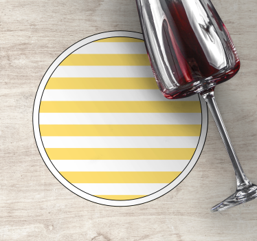 Dessous de verre motif rayé jaune - TenStickers
