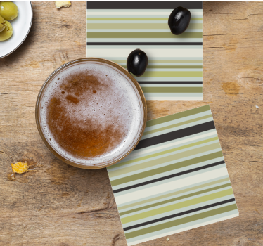 Dessous de verre motif rayé vert et noir - TenStickers