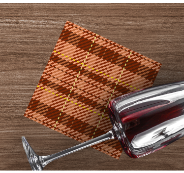 Dessous de verre motif tartan marron - TenStickers