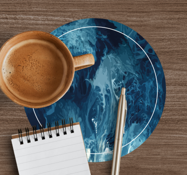 Dessous de verre motif tourbillon bleu abstrait - TenStickers