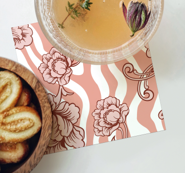 Dessous de verre motif vague floral - TenStickers