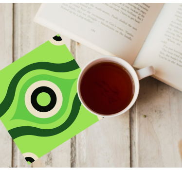 Dessous de verre motif vert ondulé - TenStickers