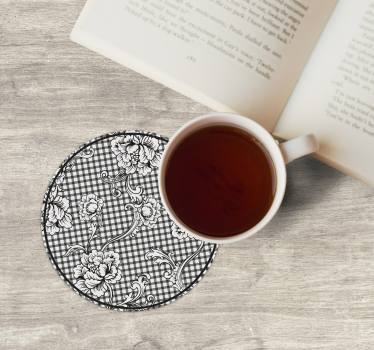 Dessous de verre motif vichy floral - TenStickers