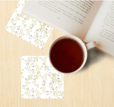 Dessous de verre motif vignes florales - TenStickers