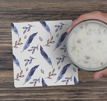 Dessous de verre motifs aquarelle feuillage - TenStickers