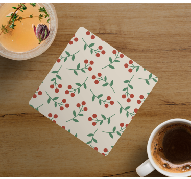 Dessous de verre motifs de branches de baies - TenStickers
