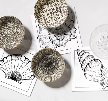 Dessous de verre motifs de coquillages complexes - TenStickers