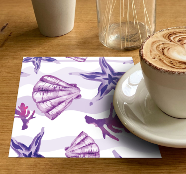 Dessous de verre motifs de coquillages côtiers - TenStickers