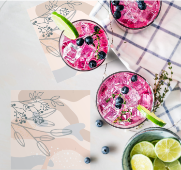 Dessous de verre motifs floraux abstraits - TenStickers