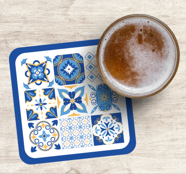 Dessous de verre motifs géométriques bleus - TenStickers