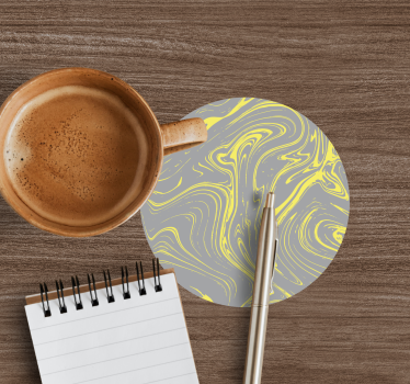 Dessous de verre motifs jaunes tourbillonnants - TenStickers