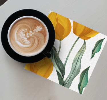 Dessous de verre motifs tulipes jaunes - TenStickers