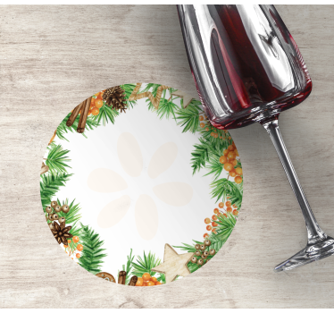 Dessous de verre noël accents de verdure festifs - TenStickers