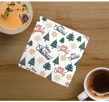 Dessous de verre noël arbres de noël joyeux - TenStickers