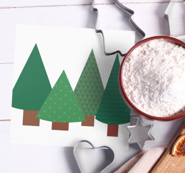 Dessous de verre noël arbres de noël stylisés - TenStickers