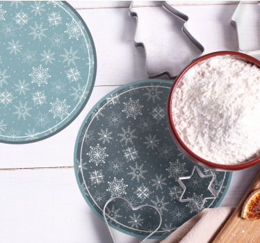 Dessous de verre noël assiettes à motifs de flocons de neige - TenStickers