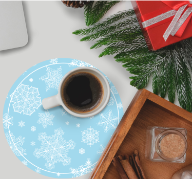 Dessous de verre noël cercle motif flocon - TenStickers
