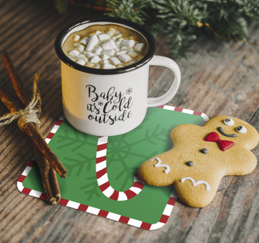 Dessous de verre noël design flocon de neige sucre d'orge - TenStickers