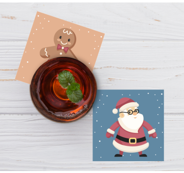 Dessous de verre noël figurines en pain d'épice festives - TenStickers