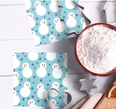Dessous de verre noël motif bonhomme de neige - TenStickers