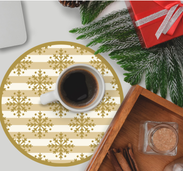 Dessous de verre noël motif flocon avec rayures - TenStickers
