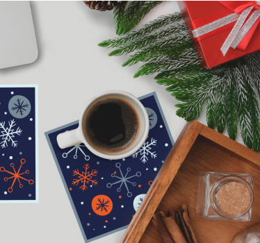 Dessous de verre noël motif flocon de neige - TenStickers