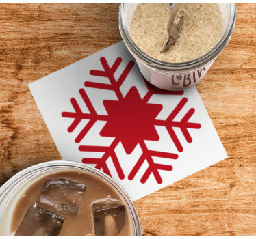 Dessous de verre noël motif flocon rouge - TenStickers