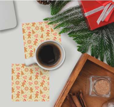 Dessous de verre noël motif pain d'épices festif - TenStickers