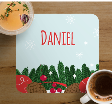 Dessous de verre noël ornements de pin festifs - TenStickers