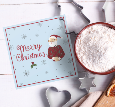 Dessous de verre noël père noël avec flocons - TenStickers