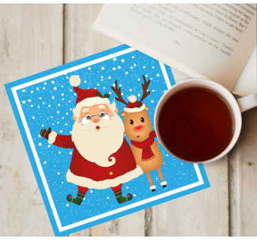 Dessous de verre noël père noël et rennes - TenStickers