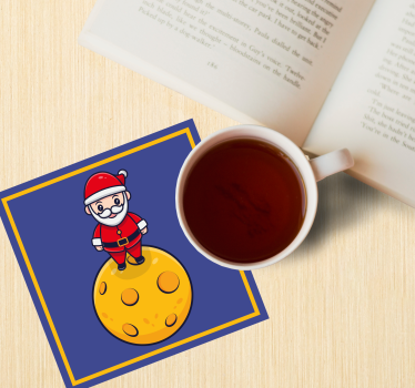 Dessous de verre noël père noël sur fromage - TenStickers