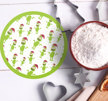 Dessous de verre noël personnages verts fantaisistes - TenStickers