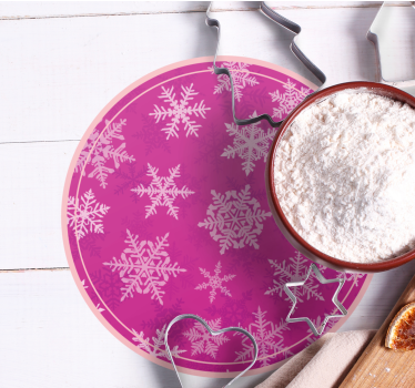 Dessous de verre noël plateau rond à motifs flocons - TenStickers