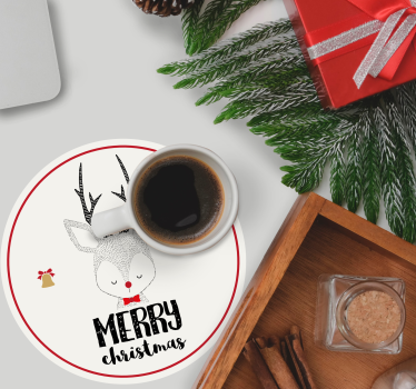 Dessous de verre noël renne avec cloches - TenStickers