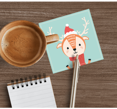 Dessous de verre noël renne festif - TenStickers