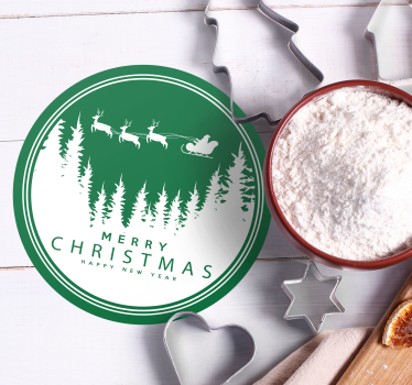 Dessous de verre noël scène festive du traîneau du père noël - TenStickers