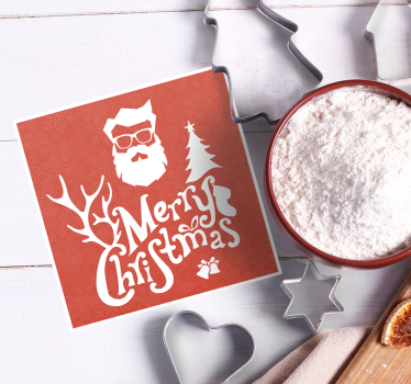 Dessous de verre noël silhouette de père noël - TenStickers