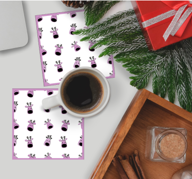 Dessous de verre noël visages de rennes ludiques - TenStickers