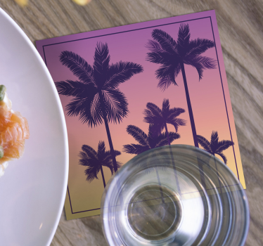 Dessous de verre palmiers en silhouette - TenStickers