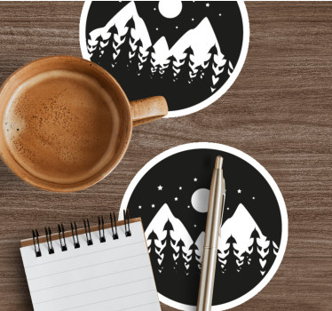 Dessous de verre paysage de montagne nocturne - TenStickers