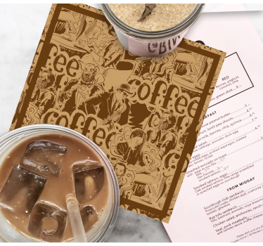 Dessous de verre personnages de café vintage - TenStickers