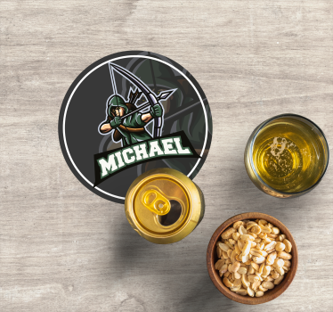 Dessous de verre personnalisable archer avec nom - TenStickers