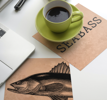 Dessous de verre personnalisable art d'illustration seabass - TenStickers